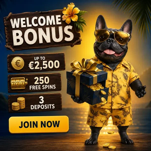 Französische Bulldogge als Gastgeber präsentiert Willkommensbonus-Geschenk bei BaxterBet Login-Feier